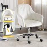 Velvet Home Office Desk Chair - Light Beige